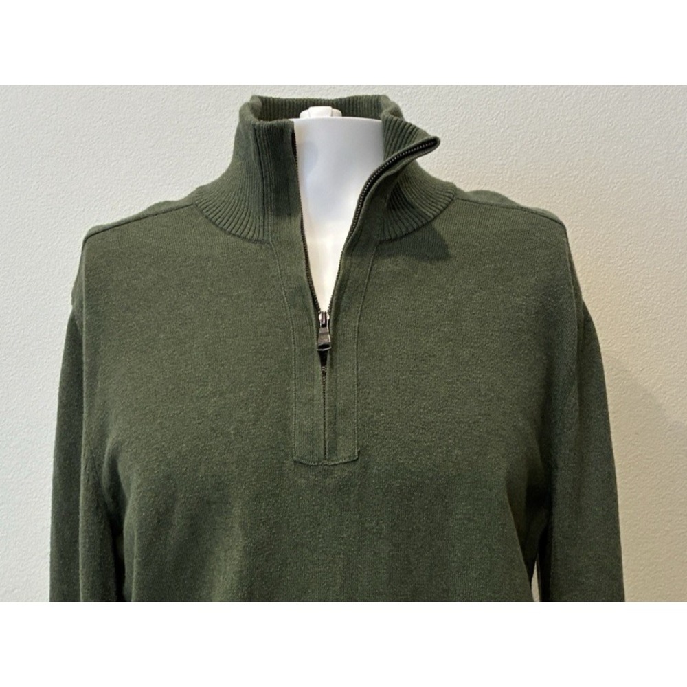 Banana Republic Mens Cotton Cashmere Pullover Sweater Size M Green Quiet Luxury